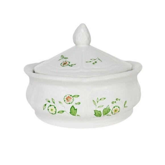 Vintage Federalist USA Ironstone Country Floral Tureen Lidded Server Dish - Picture 5 of 13